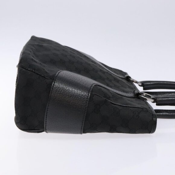 GUCCI GG Canvas Hand Bag Black Silver 113011 Auth - Picture 4 of 16